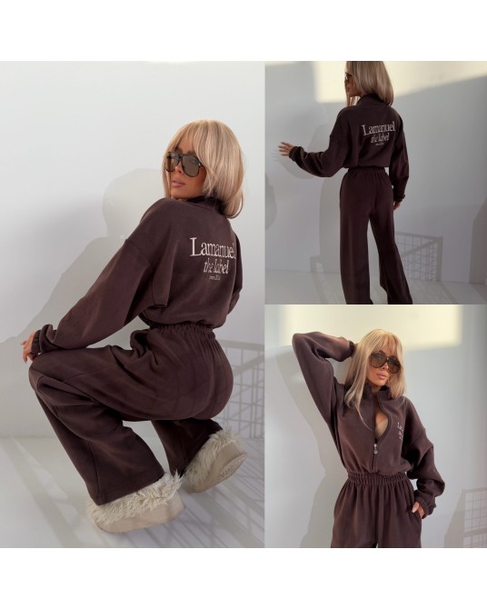 KOMBINEZON Z HAFTEM ▪️czekolada  KOLOR LIMITED