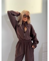 KOMBINEZON Z HAFTEM ▪️czekolada  KOLOR LIMITED