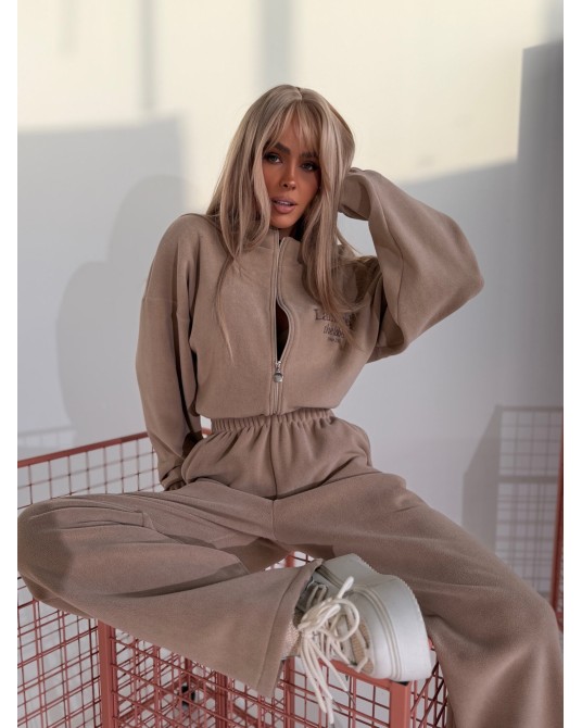 KOMBINEZON Z HAFTEM ▪️latte KOLOR LIMITED