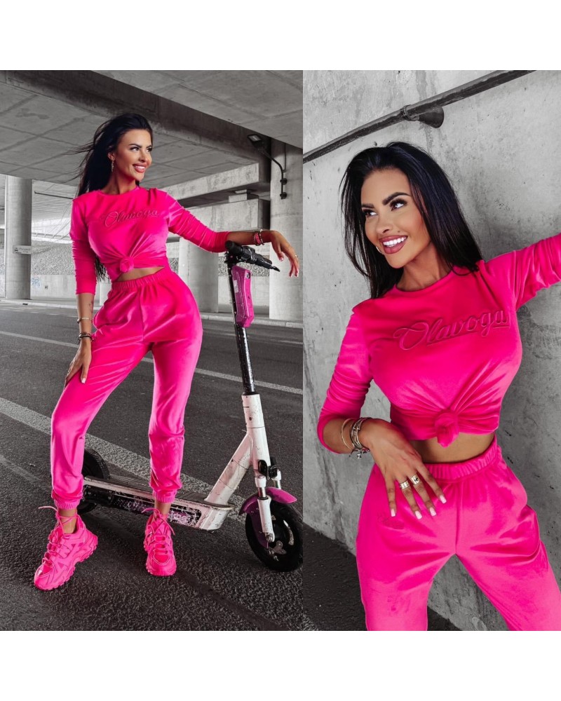 KOMPLET DAMSKI WELUROWY ▪️RÓŻOWY