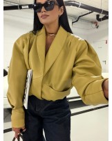 SKÓRZANA KURTKA TESSA ▪️MIODOWA