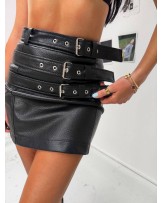 SKÓRZANA MINI SPÓDNICA ▪️czarna