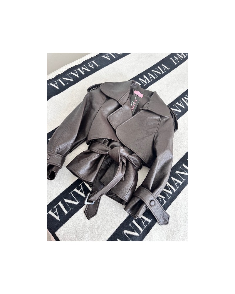 CZEKOLADOWA KURTKA Z WIĄZANIEM▪️premium