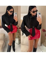 CZERWONA SPÓDNICA LEATHER MINI ▪️