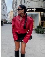 SKÓRZANA KURTKA ▪️czerwona