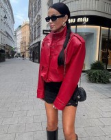 SKÓRZANA KURTKA ▪️czerwona