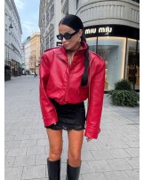 SKÓRZANA KURTKA ▪️czerwona