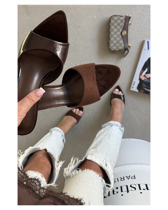 STYLOWE KLAPKI zamsz czekolada ▪️