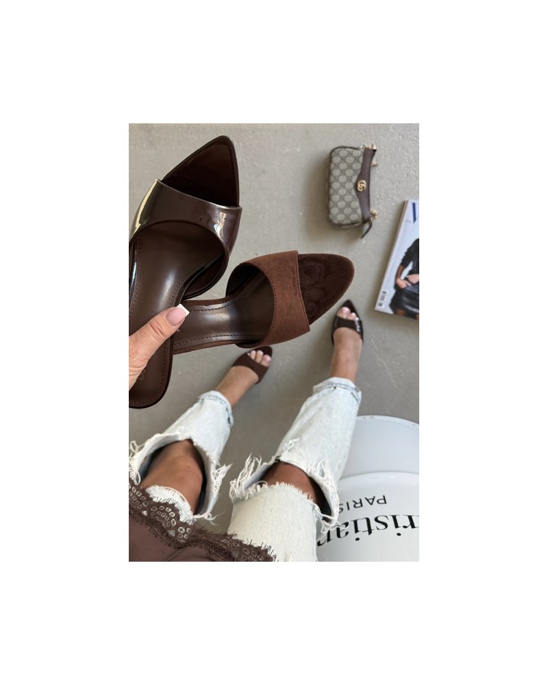 STYLOWE KLAPKI zamsz czekolada ▪️