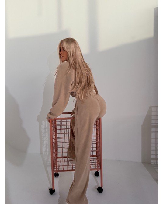 KOMBINEZON Z HAFTEM ▪️latte KOLOR LIMITED