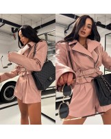 SKÓRZANA RAMONESKA ▪️pudrowa