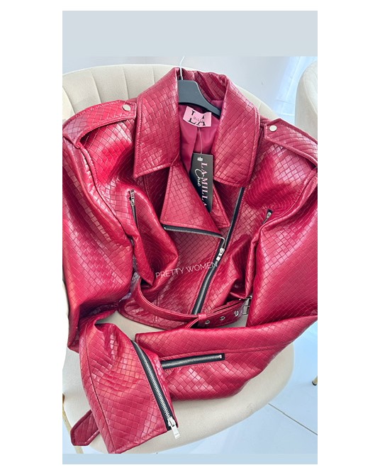 SKÓRZANA RAMONESKA ▪️czerwona