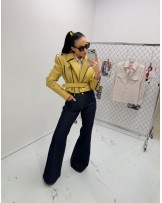 SKÓRZANA RAMONESKA ▪️wiązana LIMONKA