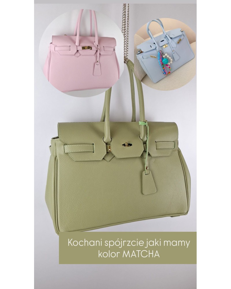 TOREBKA   ▪️kuferek SKÓRA PREMIUM BAG Błękitna