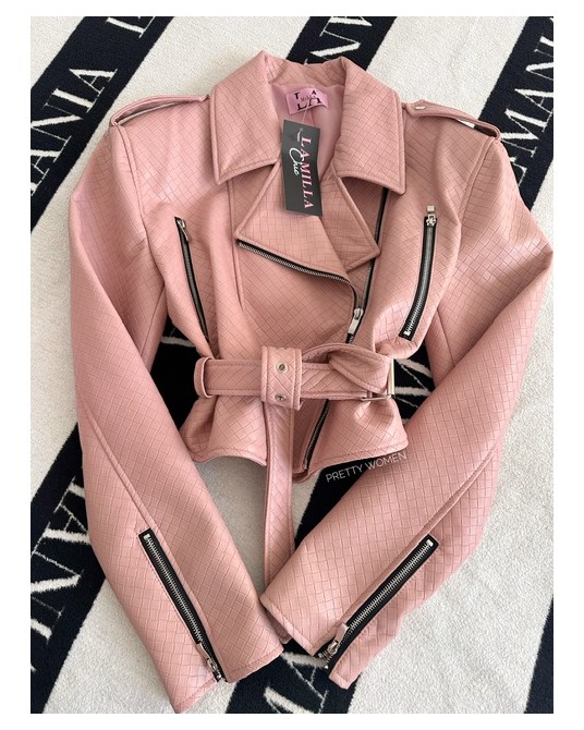 SKÓRZANA RAMONESKA ▪️pudrowa