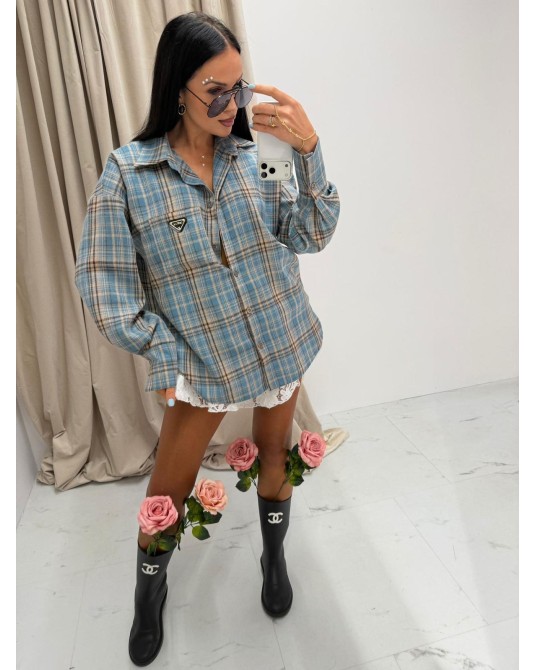 KOSZULA W KRATĘ ▪️błękitna  SPRING COLLECTION