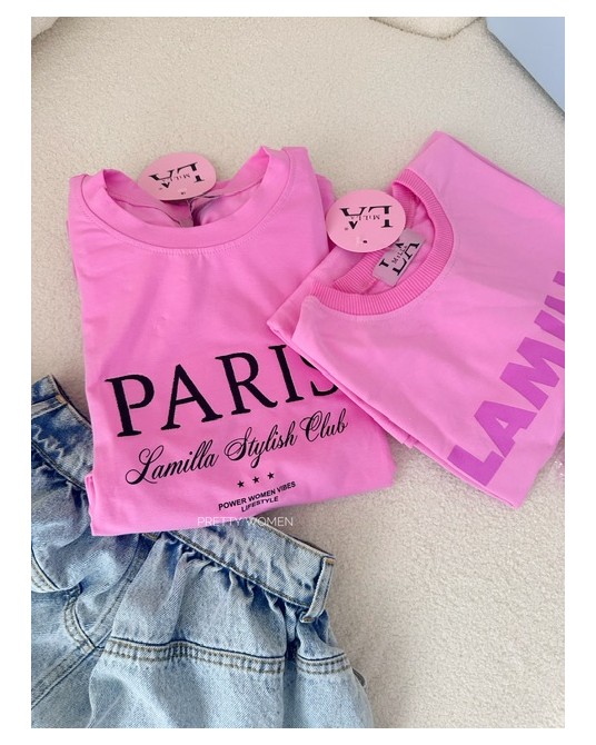 KOSZULKA RÓŻOWA PARIS HAFT ▪️