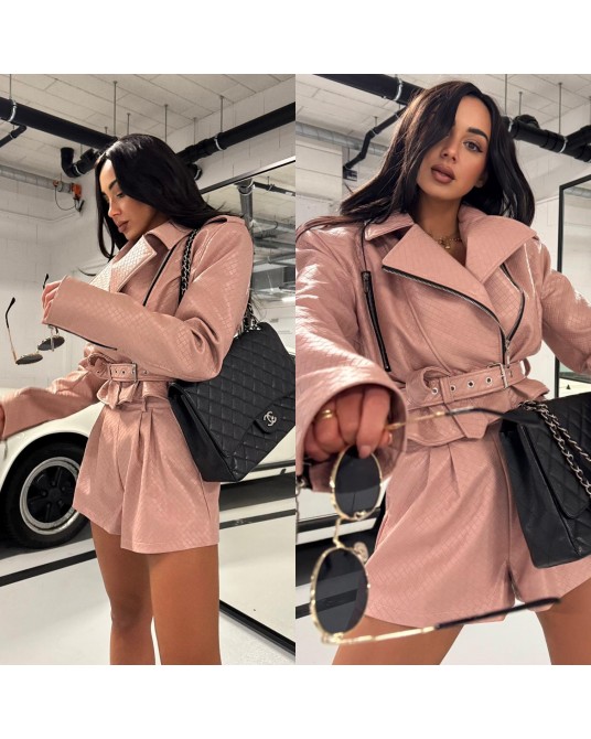 SKÓRZANA RAMONESKA ▪️pudrowa