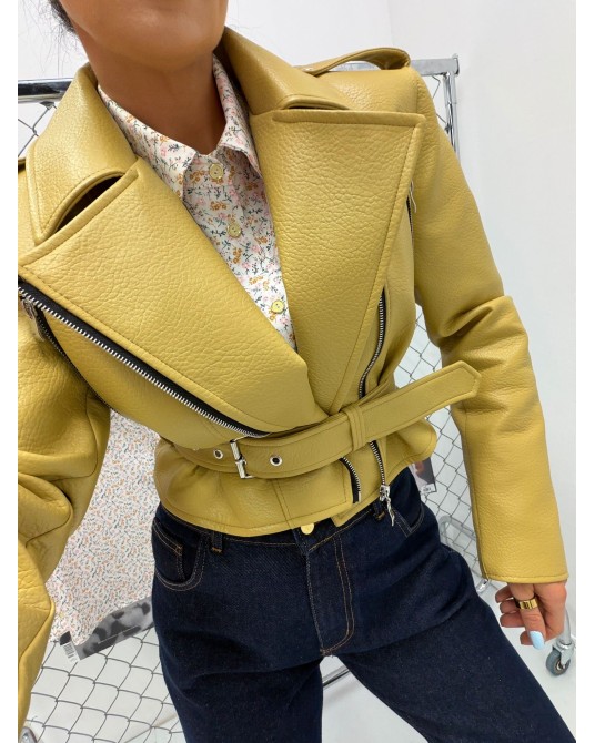 SKÓRZANA RAMONESKA ▪️wiązana LIMONKA