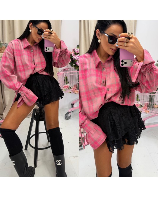 KOSZULA W KRATĘ SPRING ▪️Pink