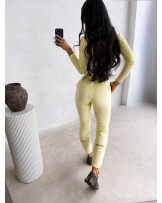 KOMPLET ZÓŁTY WELUR  HAFT