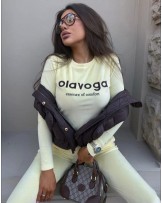 KOMPLET ZÓŁTY WELUR  HAFT