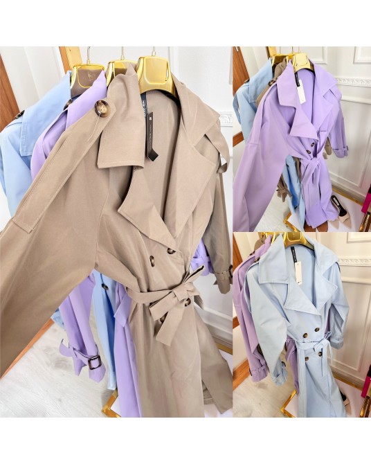 WIOSENNY TRENCZ ▪️RÓŻOWY