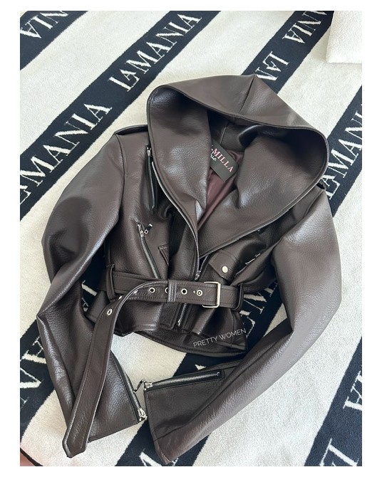 KURTKA LUXURY ▪️z kapturem LIMITED CZEKOLADA