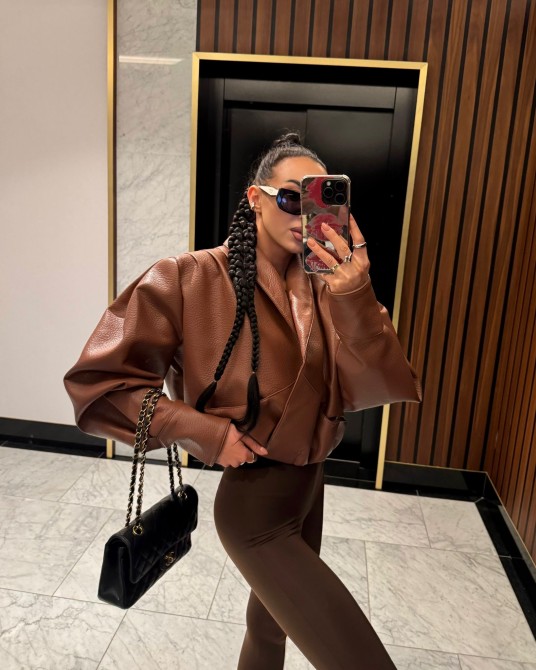 SKÓRZANA KURTKA TESSA ▪️brązowa