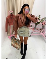 SKÓRZANA KURTKA TESSA ▪️brązowa