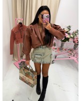 SKÓRZANA KURTKA TESSA ▪️brązowa