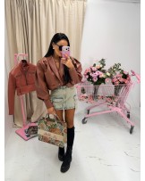 SKÓRZANA KURTKA TESSA ▪️brązowa