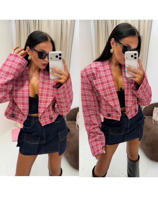 ŻAKARDOWA MARYNARKA PALUSZEK  RÓŻOWA