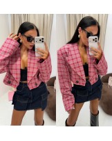 ŻAKARDOWA MARYNARKA PALUSZEK  RÓŻOWA