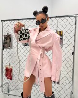 STYLOWA MARYNARKA  Z PASKIEM ▪️pudrowa