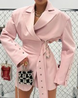 STYLOWA MARYNARKA  Z PASKIEM ▪️pudrowa