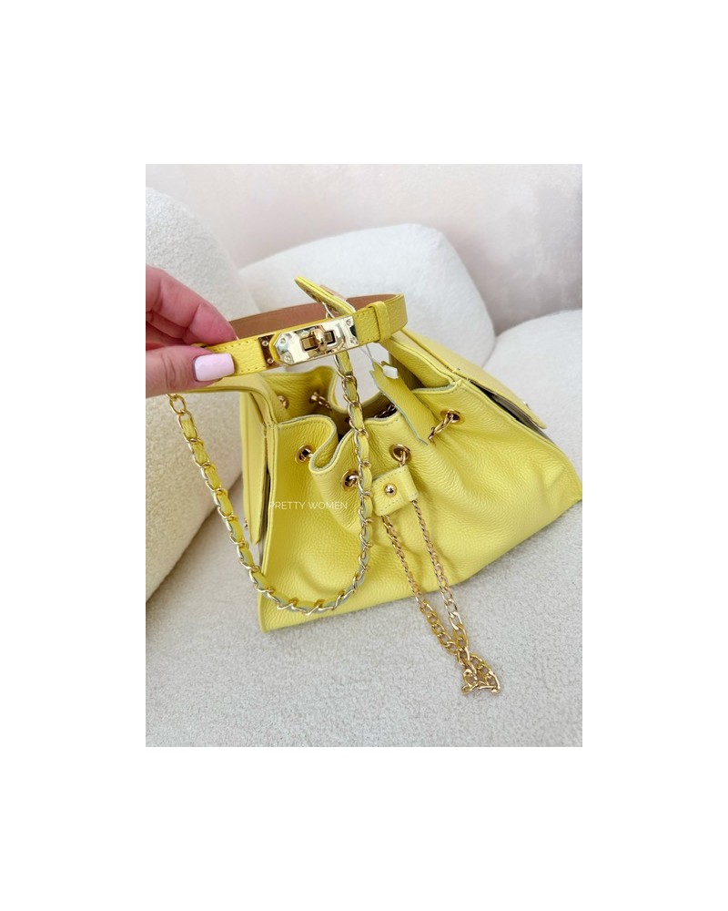 SKÓRZANA TOREBKA CHANELKA ▪️yellow