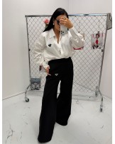 CZARNE SPODNIE Z SZEROKA NOGAWKA