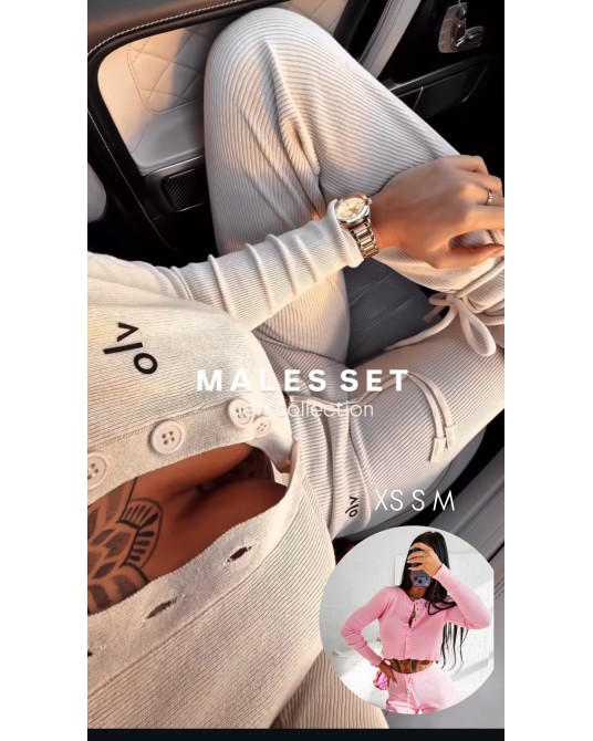 Dzianinowy komplet MALES ▪️beżowy