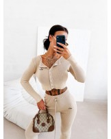 Dzianinowy komplet MALES ▪️beżowy