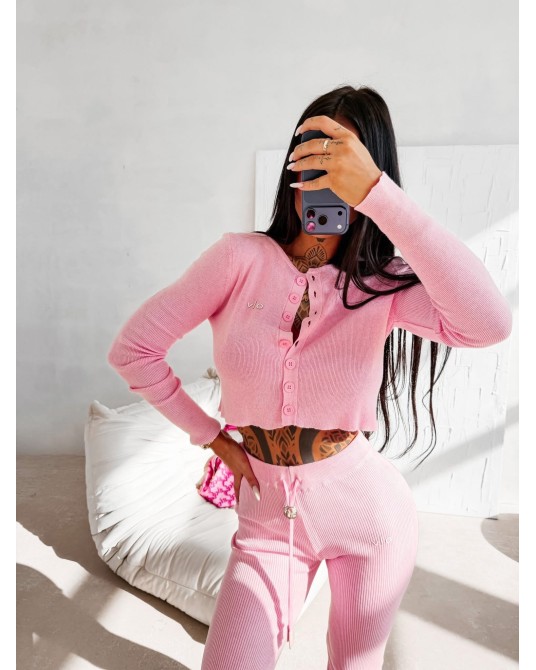 Dzianinowy komplet MALES ▪️różowy