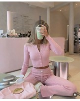 Dzianinowy komplet MALES ▪️różowy