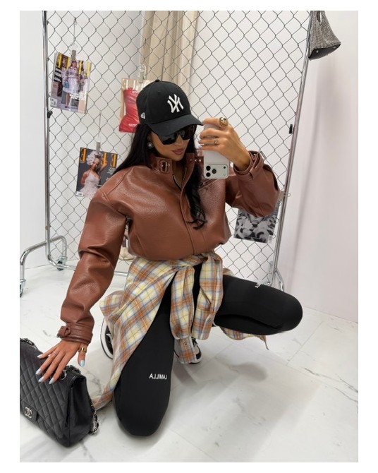 STYLOWA KURTKA BRĄZ SKÓRZANA ▪️