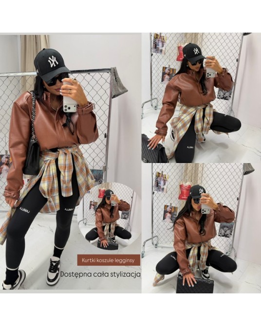 STYLOWA KURTKA BRĄZ SKÓRZANA ▪️