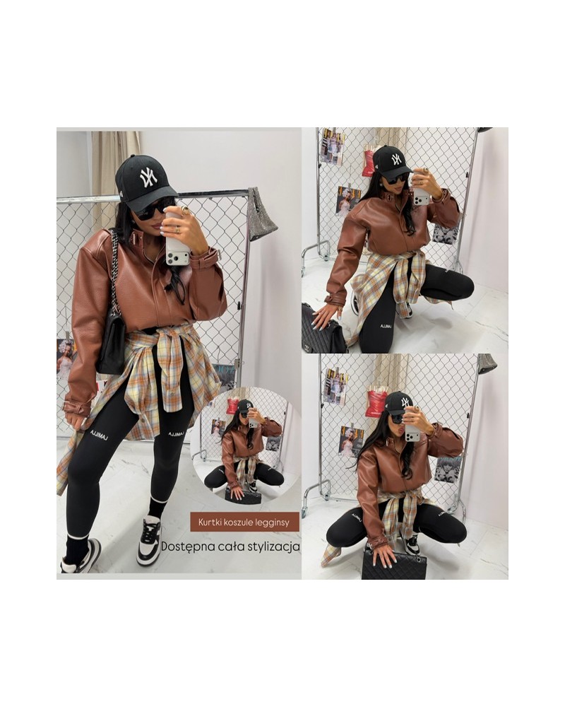 STYLOWA KURTKA BRĄZ SKÓRZANA ▪️