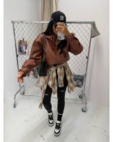 STYLOWA KURTKA BRĄZ SKÓRZANA ▪️