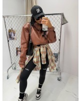 STYLOWA KURTKA BRĄZ SKÓRZANA ▪️