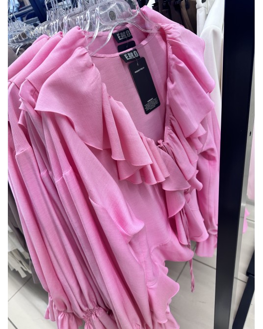 RÓŻOWA  KOSZULA MIA ▪️falbany wiązana