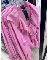 RÓŻOWA  KOSZULA MIA ▪️falbany wiązana