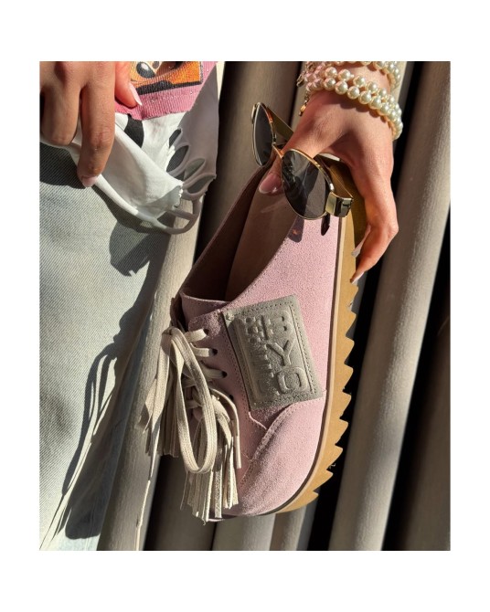 SKÓRZANE KLAPKI PREMIUM RÓŻOWE ▪️